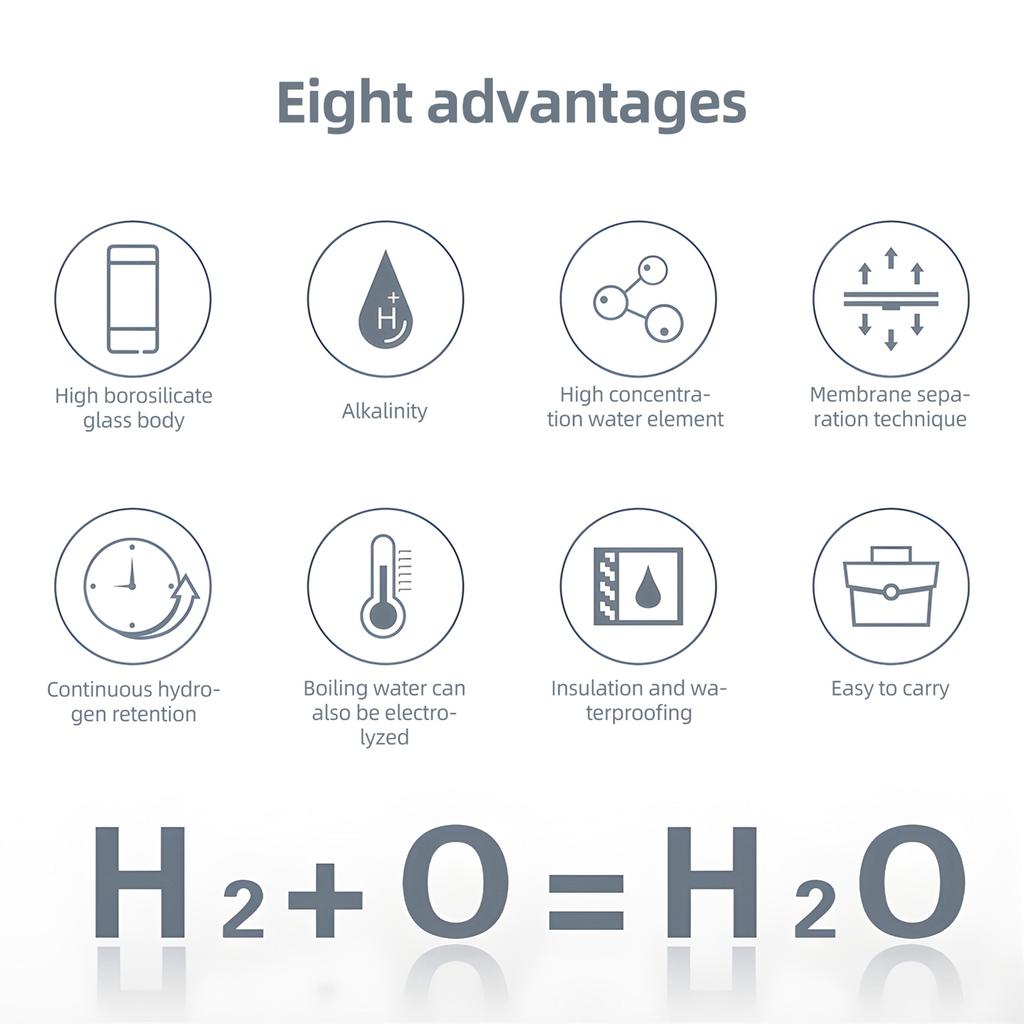 Portable Hydrogen Water Bottle Generator with SPE and PEM Technology Rechargeable Hydrogen Water Ionizer Machine for