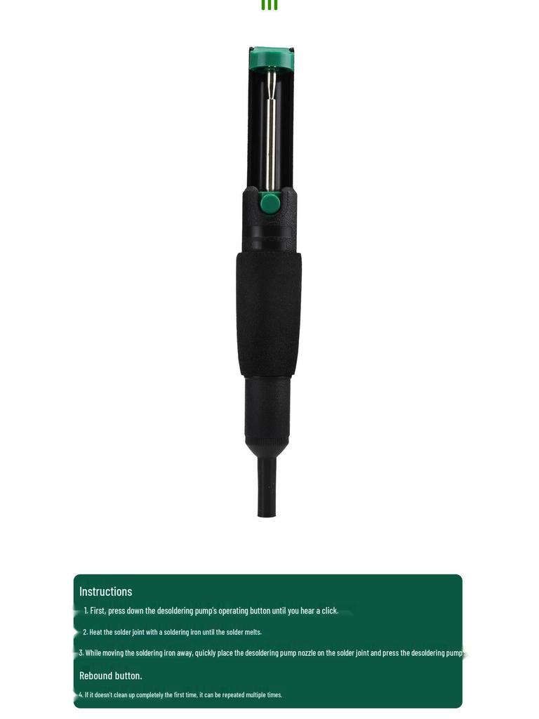 High-Performance Desoldering Pump & Iron with Silicone Tip for Home Repairs