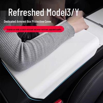 Housse de boîte à accoudoir en TPE pour Tesla Model 3/Y - Protecteur de console centrale
