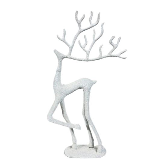 Yousheng Christmas Reindeer Statue Minimalist Artistic Deer Figurine Metal Animal Sculpture Home Office Desktop Decoration Ornament
