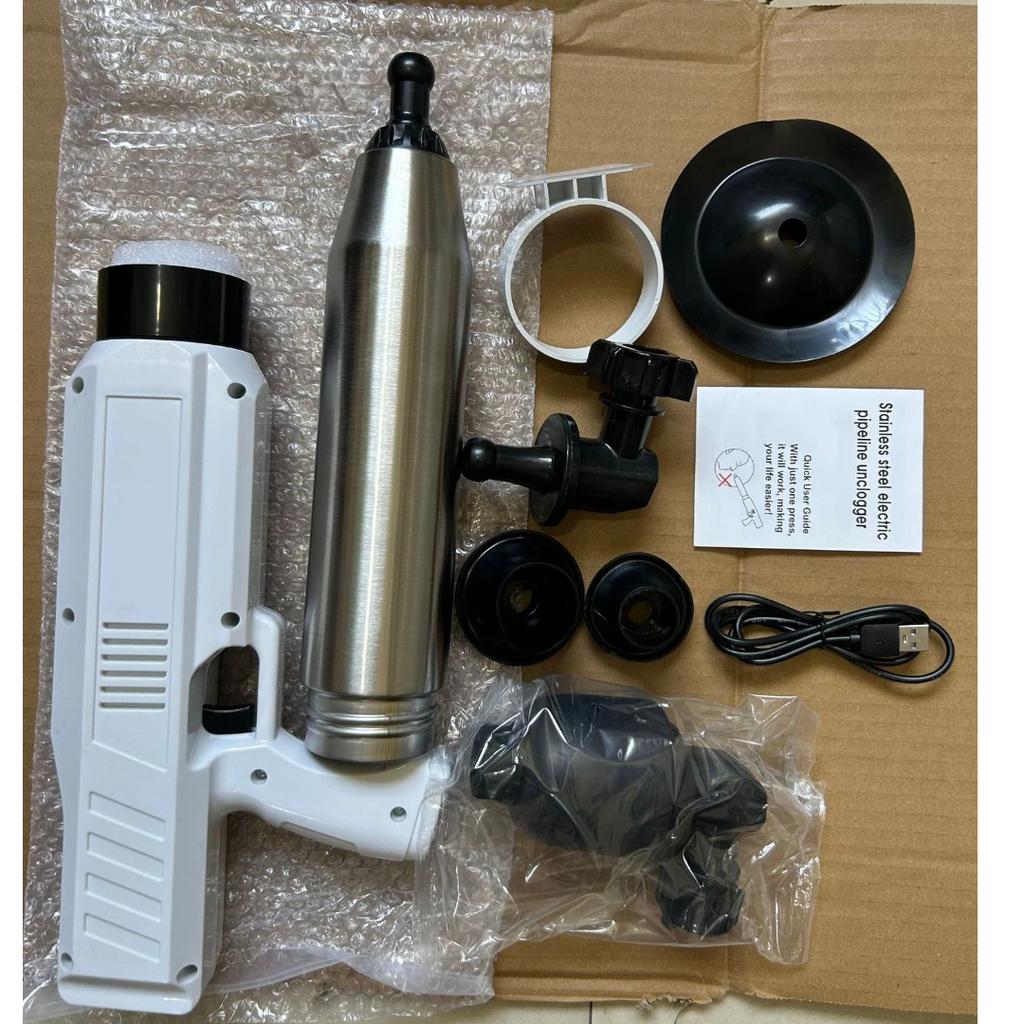 Electric High Pressure Air Toilet Plunger, Drain Blaster Clog Remover Tool for Kitchen Sink Floor Drain and Bathroom Toilet