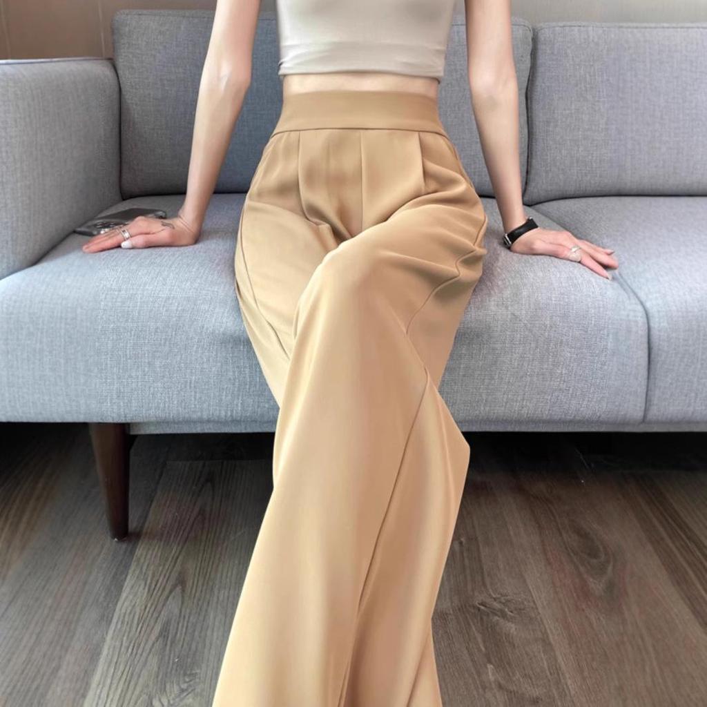 Spring & Autumn Women's High Waist Wide Leg Slimming Suit Pants