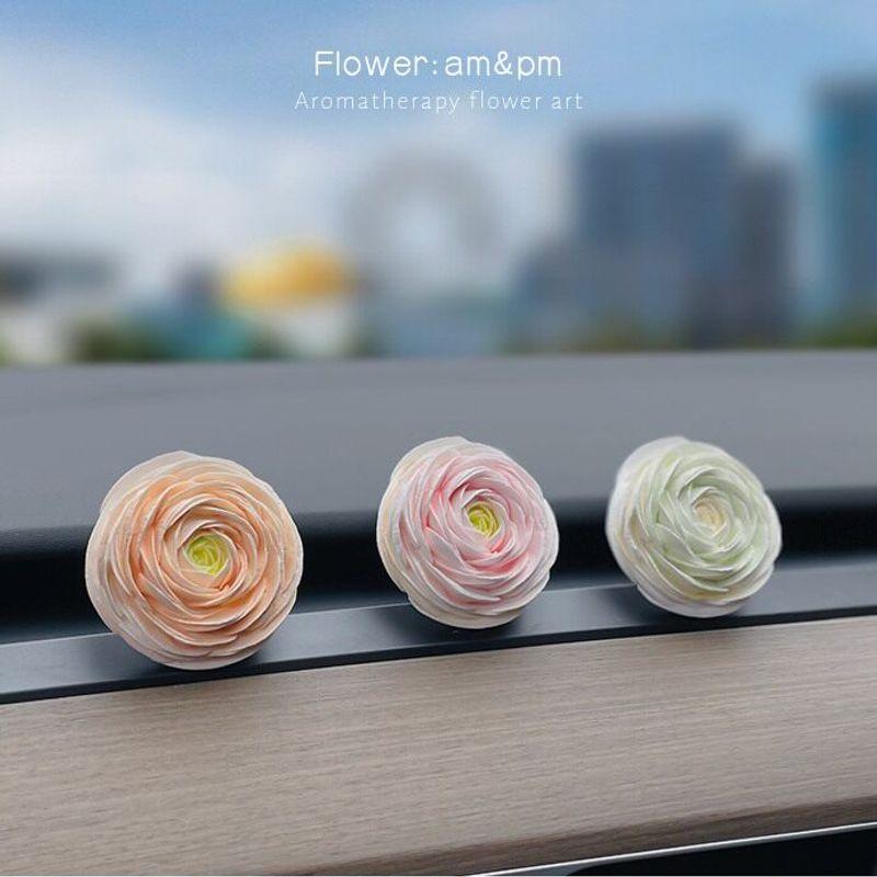 Air Outlet Flower Aromatherapy Car Decoration Gardenia Tulip Rose Peach Blossom Car Perfume Fragrant Stone Pendant