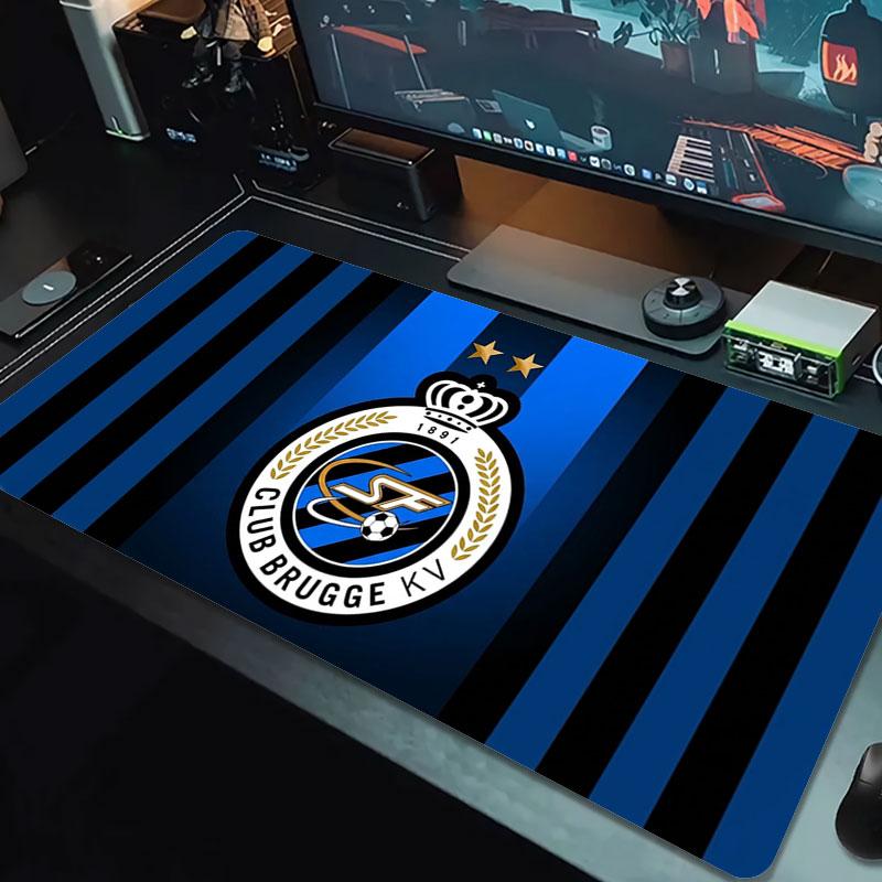 Club Brugge KV Logo Large Size Mouse Pad Large Gaming Table Cushion Non-slip Laptop Tablet Big Mousepad XXL Mat Mini PC Playmat With Lock Edge