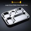 304 Stainless Steel Divided Canteen Tray
