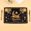1/4 Stück Eid Ramadan Leinen Platzset Tischdekoration 2026 Muslimische Islamische Partyzubehör Eid Mubarak Heimdekoration Eid Geschenke
