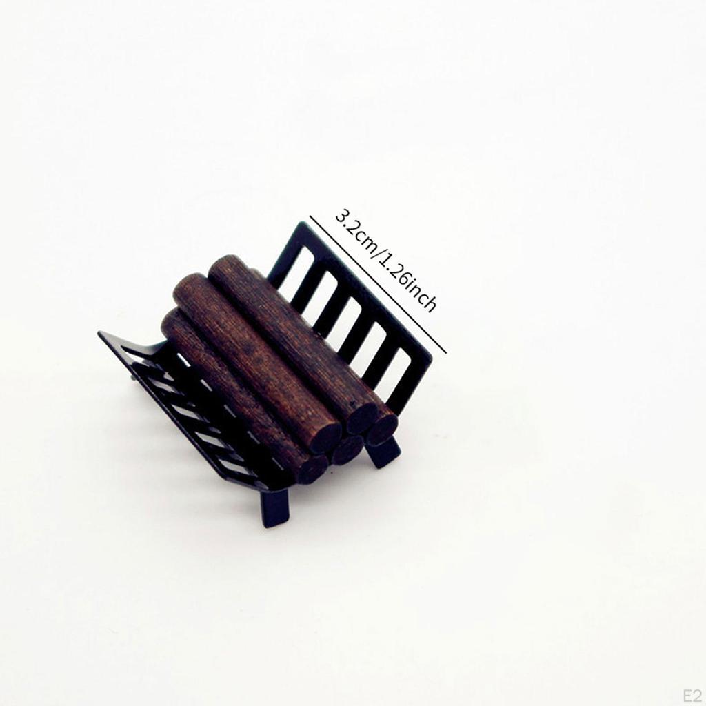 Dollhouse Miniature Firewood Rack Furniture Model 1:6 1:12 Scale Simulation Log Holder