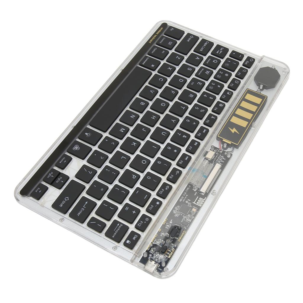 10in Transparent Wireless Bluetooth Keyboard Multi Device Connect Backlight Ultra Thin Tablet