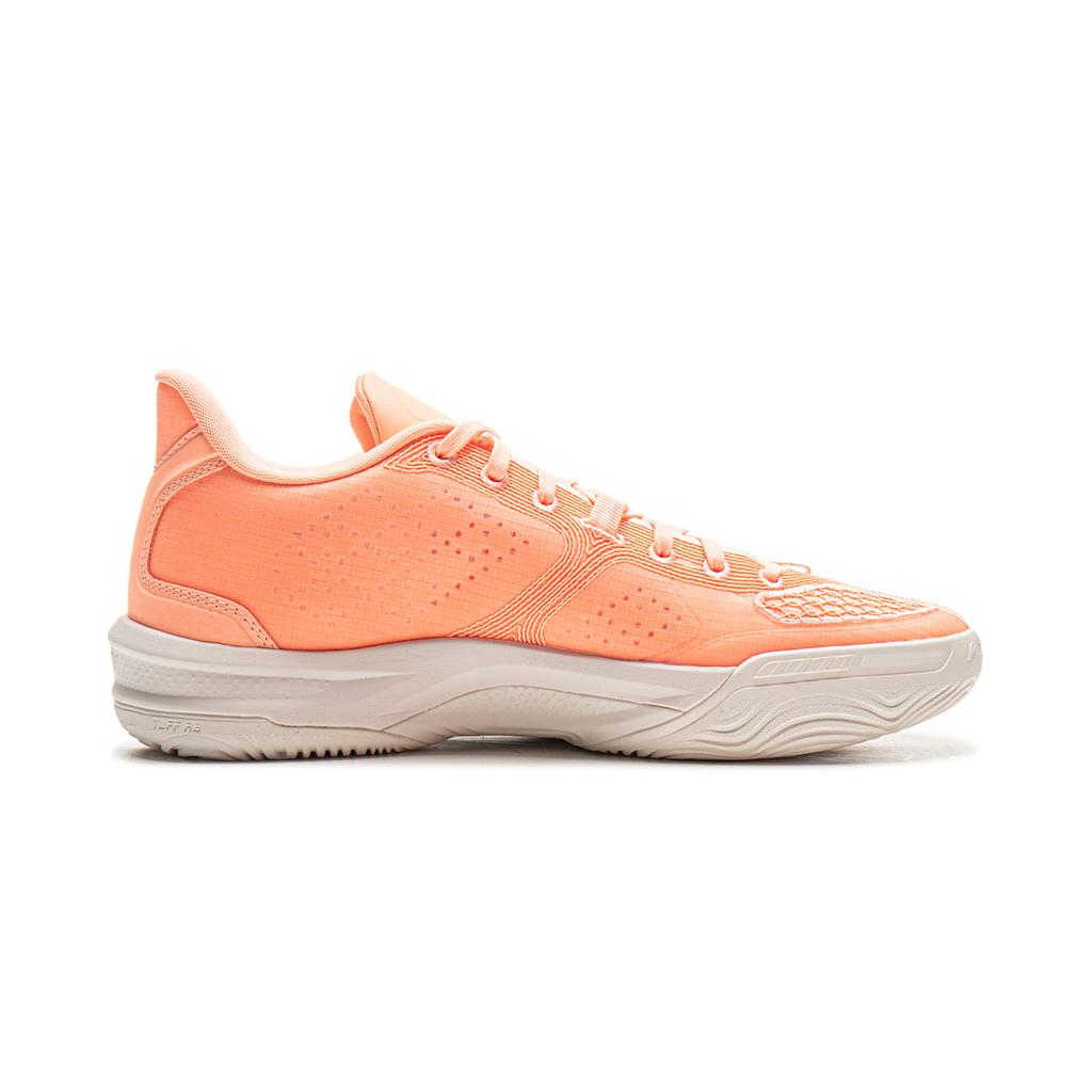 new LiNing Cushioning, Slip Resistant, And Breathable Low Top Basketball Shoes Men's Fluorescent Soft Orange