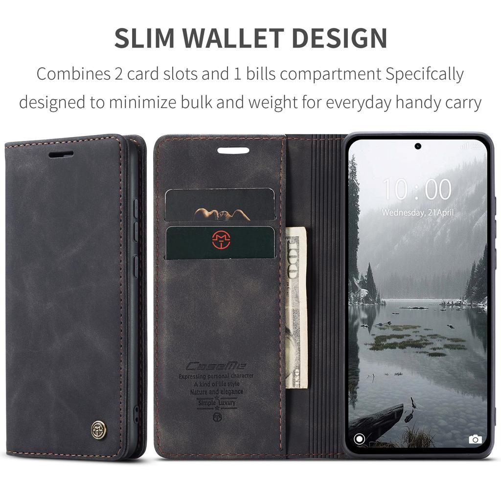Pro Xiaomi Redmi Note 14 4G (164,84 mm) Peněženkové pouzdro CASEME řady 013 PU kůže kryt na telefon stojánek