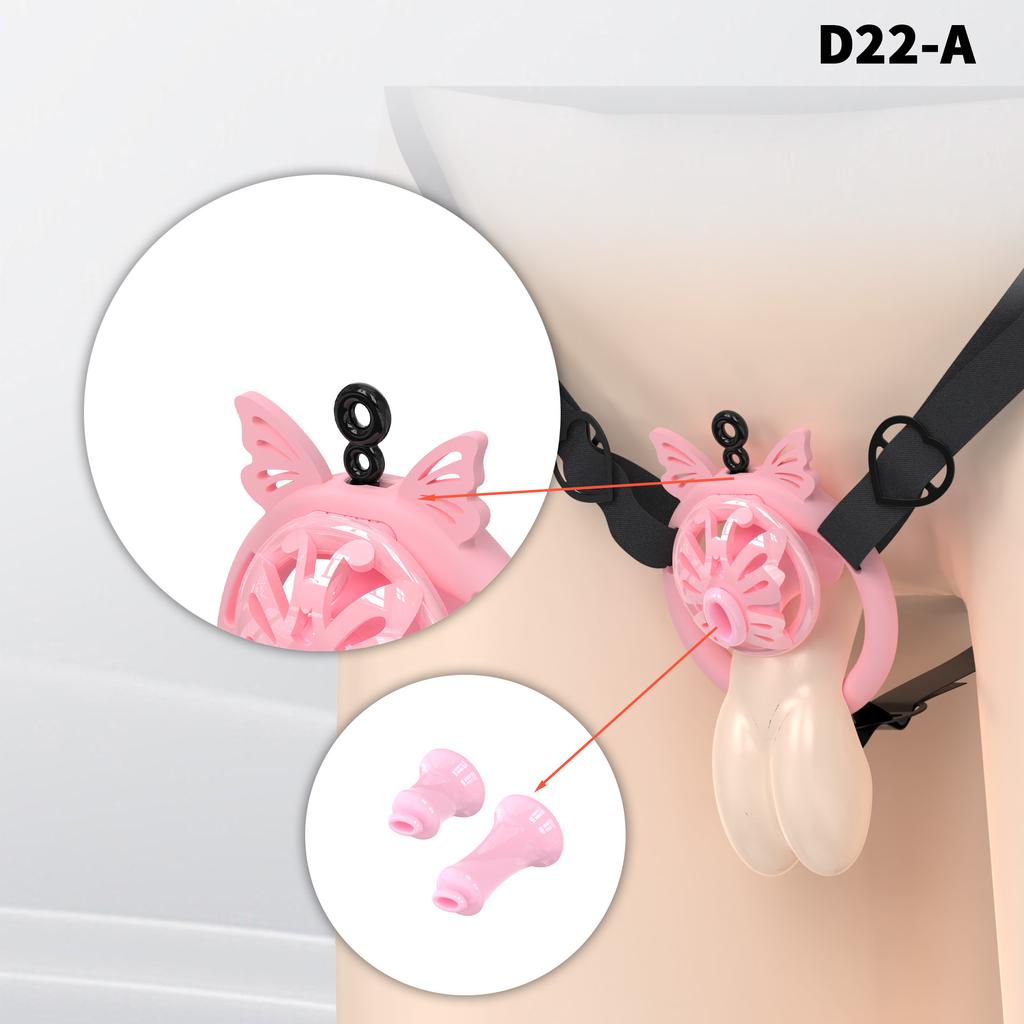 Inverted Male Chastity Cages Pink Chastity Cage Lock Set Negative Sissy Cock Cages SM Bondage Fetish Sex Toys for Mens