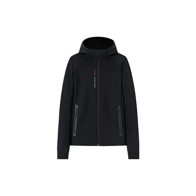Solid Color Zip-Up Hooded Casual Jacket Women Jackets Black 162417703-3