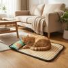Cartoon Pattern Pet Cooling Mat Rattan Weave Cat Sleeping Mat Dog Crate Sleep Bed  Crate Mat