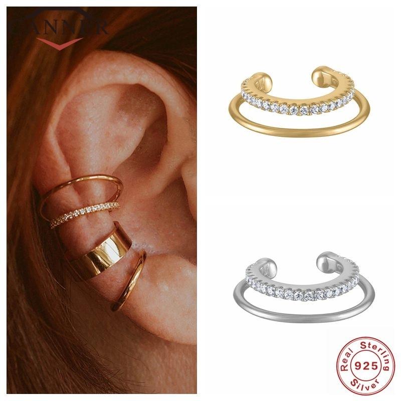 

Real 925 Sterling Silver Ear Cuff Clip On Earrings for Women Earings Ear Clip No Piercing Earring Jewelry Gift pendientes