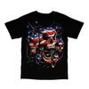 Patriotic Skulls USA Red White Blue Flag Mens Short Sleeve T-Shirt
