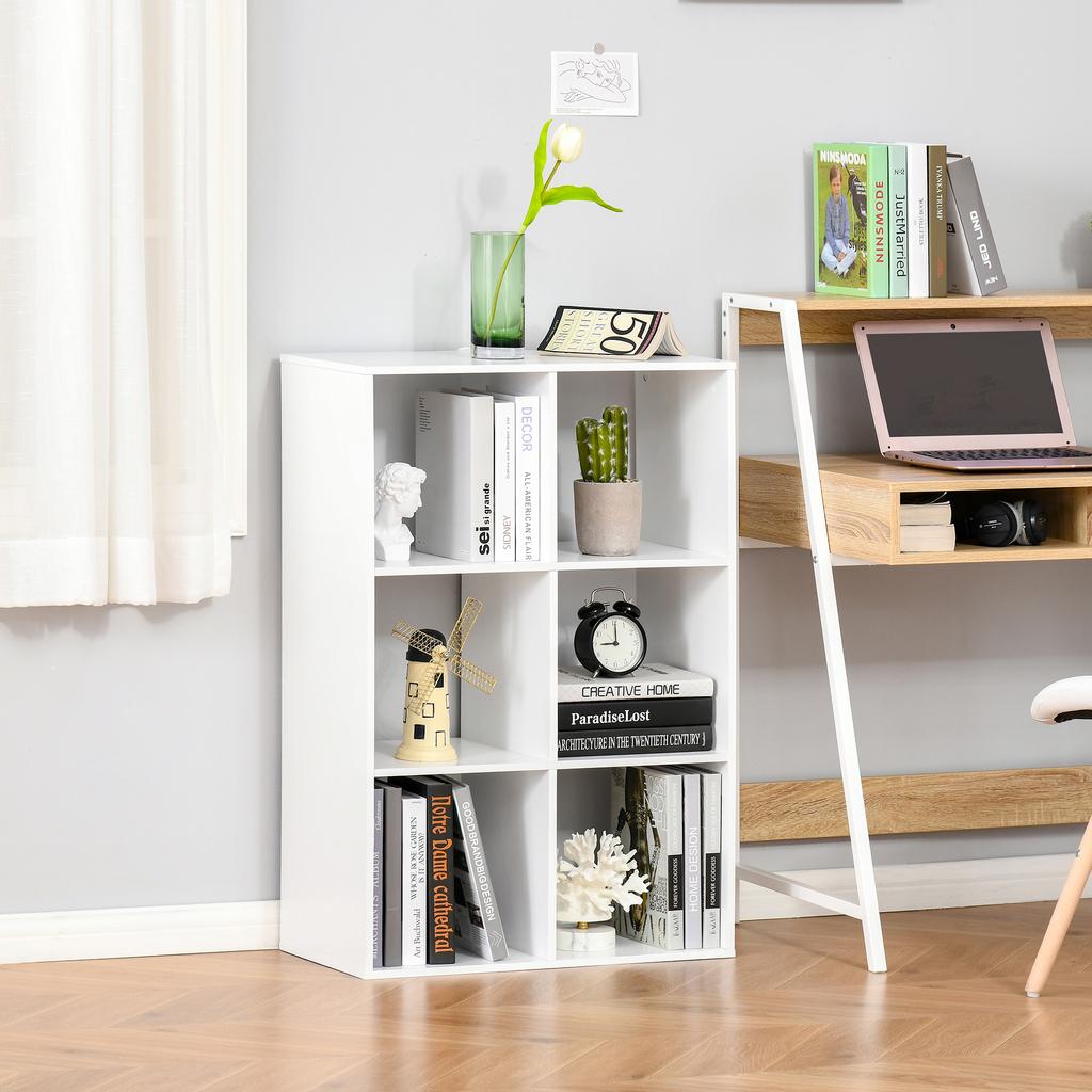 6 Cube Bookshelf White