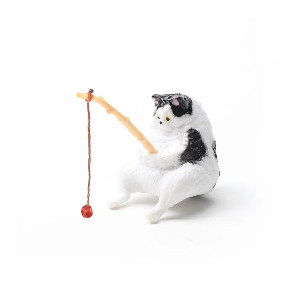 Fishing Cat Aquariums Decorations Fish Tank Hangable Landscape Aquarium Cat Fishing Ornament Home Aquarium Decor