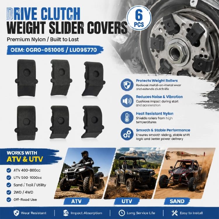 Centrifugal Drive Clutch Slider Protectors, Curved Nylon 6-Piece Set for Stels 500/600/800 Vehicles During CVT Maintenance Service Work 0GR0-051005