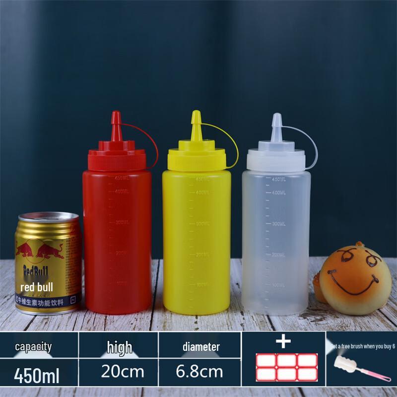 ZISHI 3-Pack Plastic Squeeze Sauce Bottles
