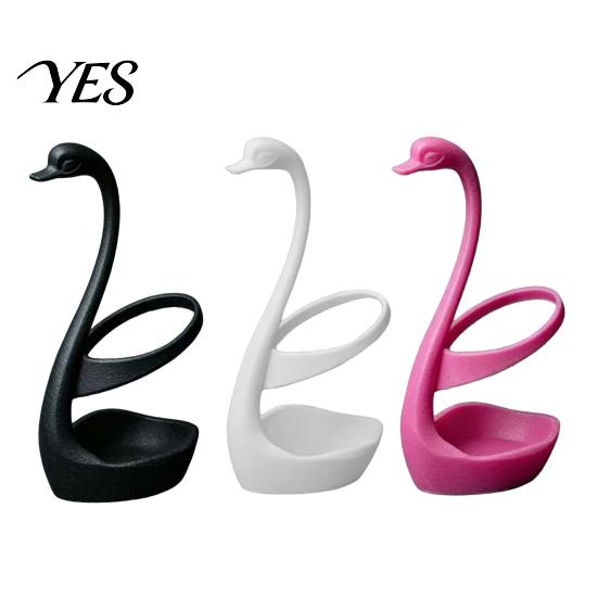 Bathroom Toothbrush Organizer 3D Printed Swan Holder, with Hollow Water-Draining Design, Black White Breathable Stand Dual Color, Widened Stable Base,