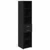 Highboard In Black Oak Look 40 X 42.5 X 185 Cm Particleboard