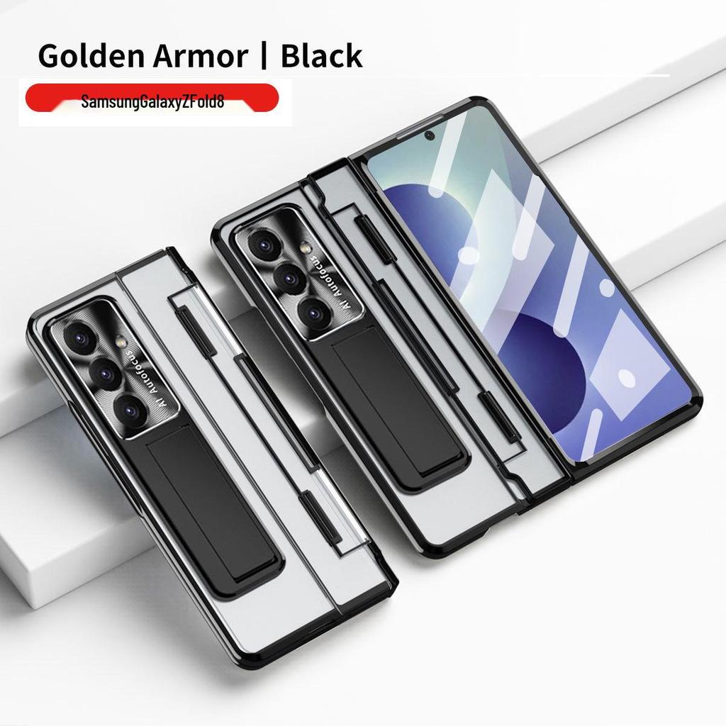 Ochranné pouzdro Samsung ZFold7 s plochým pantem, galvanizovanou fólií na objektiv a koženým designem (Kompatibilní s FOLD6 a W22)