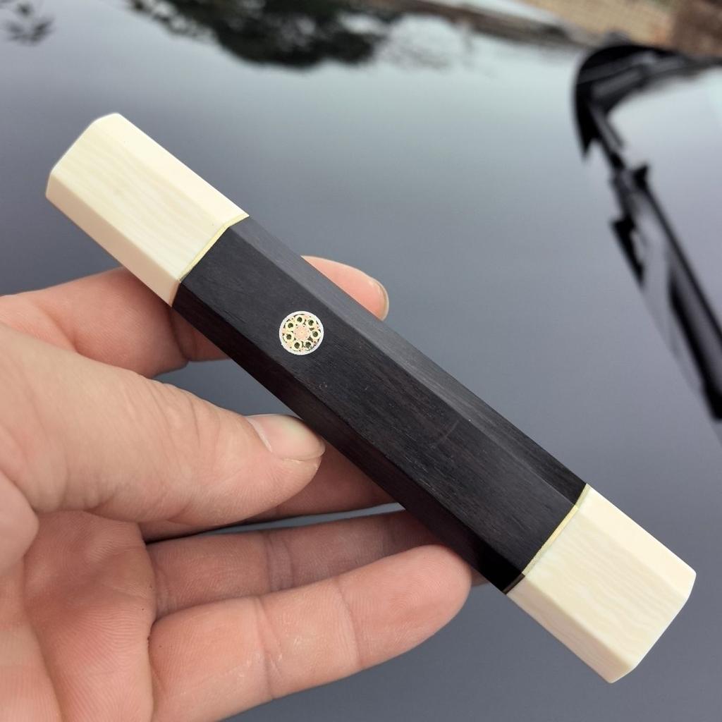 Japan Octagonal Blackwood Knife Handle Fish Raw Chef Knife Blade Sushi Kitchen Imitation Ivory Material Handle Hole Depth 10CM