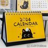 "2026 Portable Travel Calendars with Cute Cat Design; Year of the Horse Mini Desk Calendars Decorative Piece.