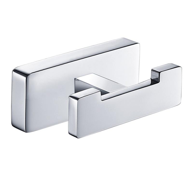 WEIHAO Chrome Plated Brass Double Robe Hook Wall Mounted Bathroom Towel Hook Brass