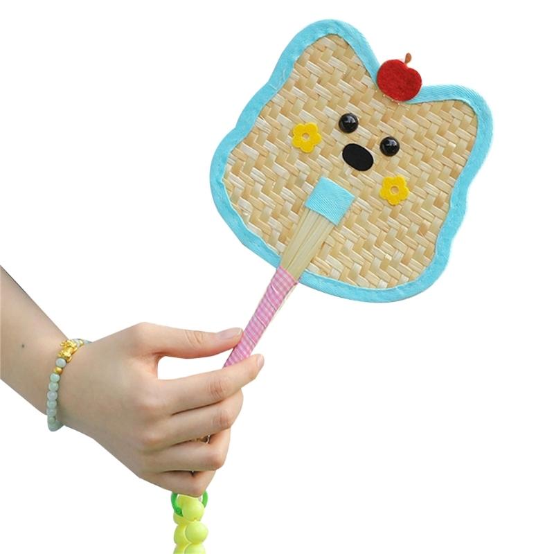 Portable Hand Photography Fan Natural Wheat Straw Decoration Beach Weddings Party Essential Cooling Accessories