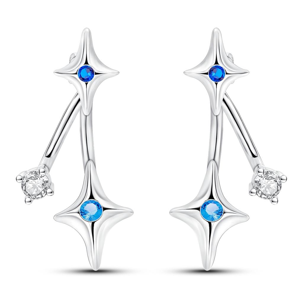 Copper Plated Woman Earring Zircon Star Drop Earring Pendientes Fashion Original Jewelry