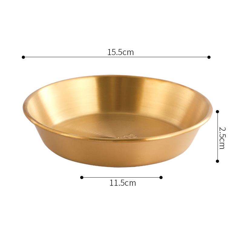 1 stycke 304 rostfritt stål matförvaringsbricka förtjockad såsdipsål snackstallrik kimchi tallrik hot pot utomhus servis