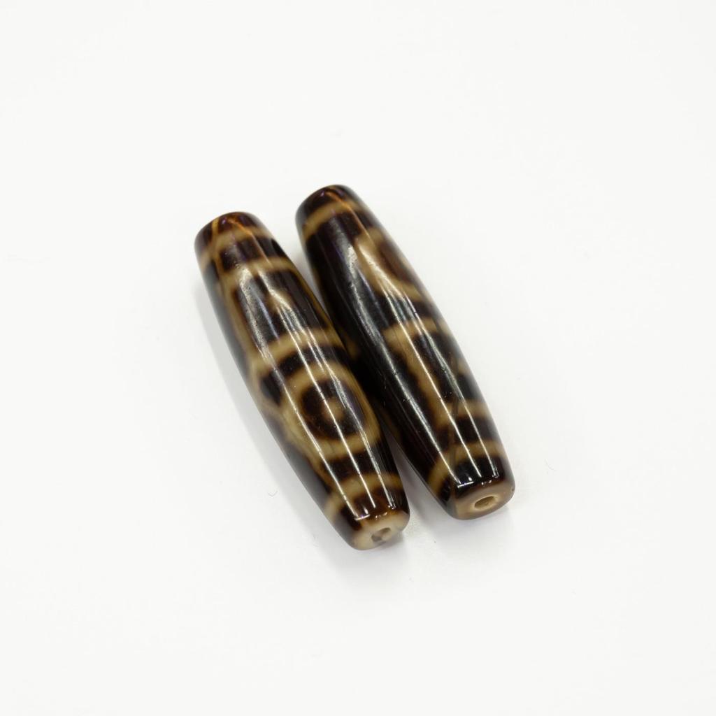 Taiwanese Black Gold Three-Eyed Dzi Agate Beads for DIY Wenwan Bracelets and Necklaces