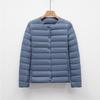 Lightweight Women's Short Crew Neck Down Jacket Liner Autumn Winter New Simple Warm Coat Solid Color Long Sleeve Down Inner Jacket