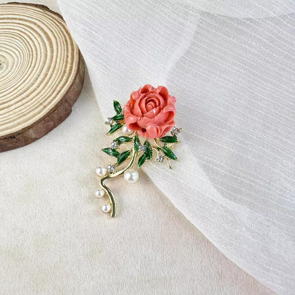 High-End Peony Brooch Straightens The Atmosphere, Retro Pearl Luxury Brooch Pin, High-End Temperament Accessories