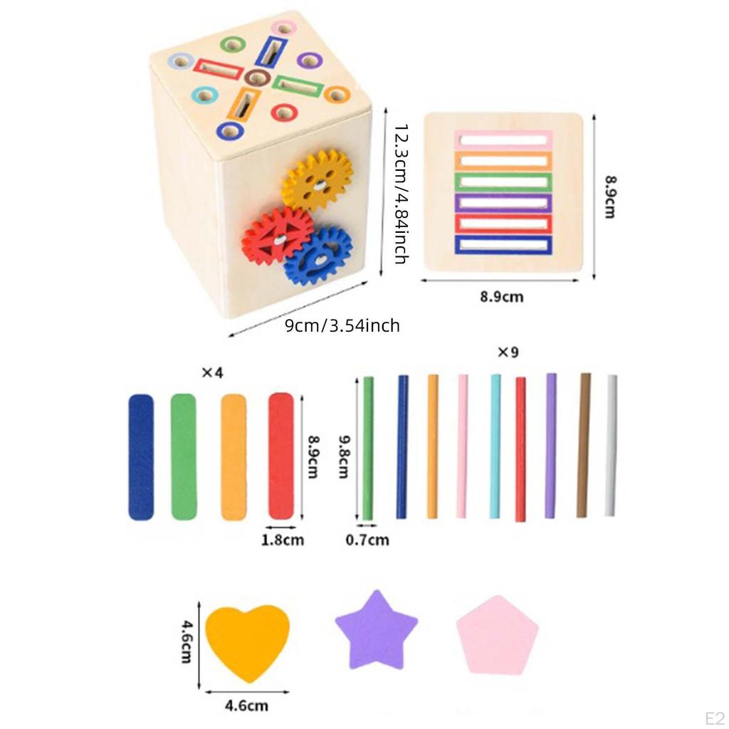 Children Color Sorting Box Early Learning Toy Cognitive Coordination Observation Wooden