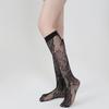 Spring/Summer Fishnet Socks: Black Ankle & Mid-Calf, Large/Small Mesh, White Calf
