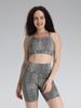 Leopard Print Thin Strap Yoga Bra with Chest Pads - Push-up High Elastic Sports Vest