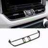 For Toy Ota RAV4   Silver  Carbon Fiber Style Interior Middle Center Console Air Condition Vent Outlet Cover Trim