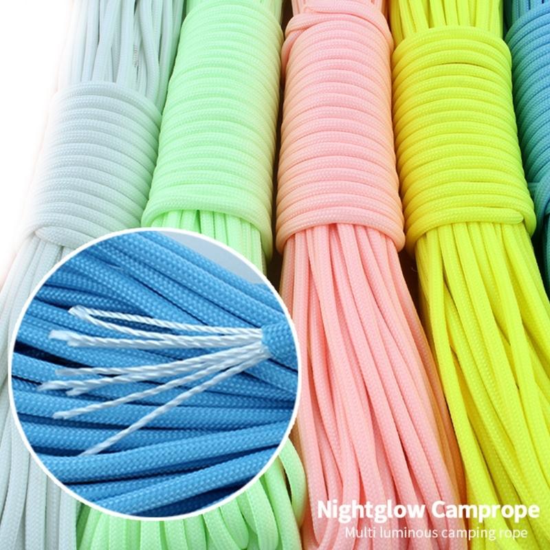 Outdoor Camping Luminously Rope 9 Strand Parachutes Cord Highly Strength Tent Rope Lanyards for Outdoor Use