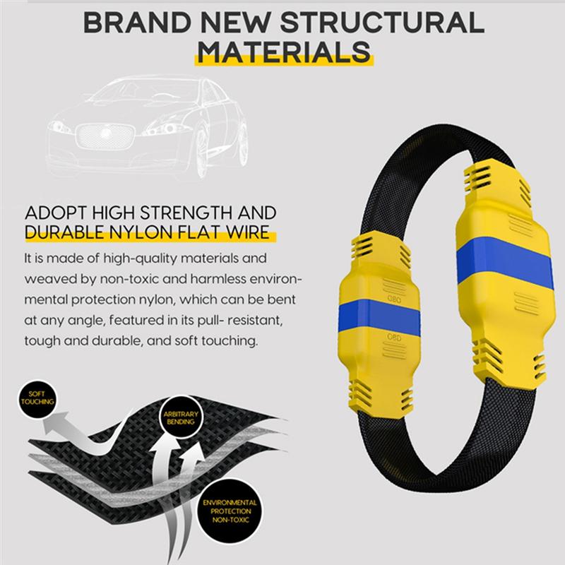 OBD II Extension Cable 30Cm 40Cm 16Pin Car OBD Connector Adapter Flexible Gooseneck Obd2 Extension Cord A2