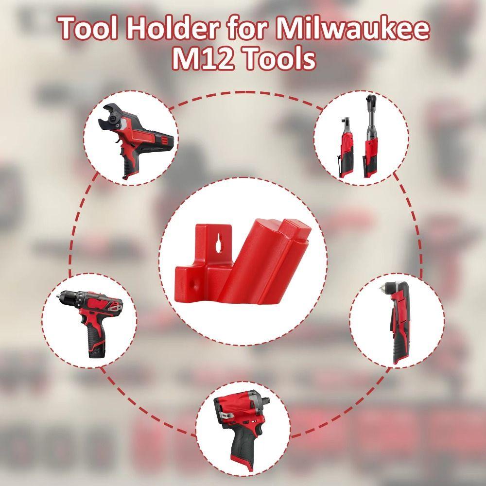 Wall Mount Power Tool Battery Holder ABS Tool Storage Rack Battery Mount Holder Tool Holder Mount for Milwaukee M12 12V