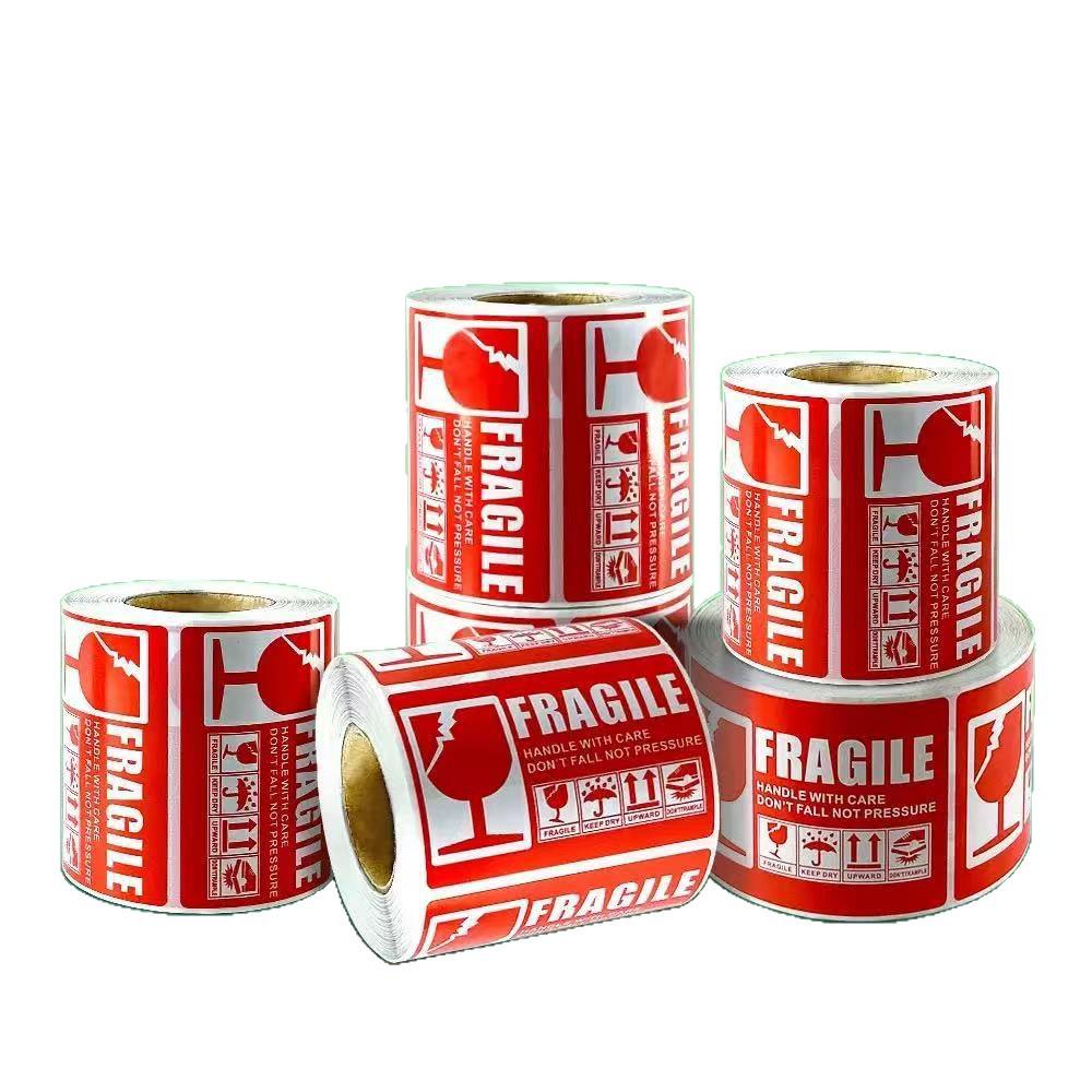 Caution: Fragile Handle with Care Stickers - English & Chinese, 90x50mm, Glass Transport Warning, Do Not Crush