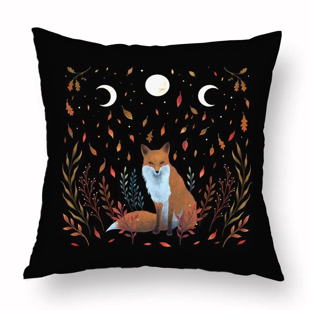 Vikama Moon Phases & Magical Creatures Pillow Covers Pattern Cushion Cover Suitable For Sofa Bedroom Car Pillow Cover Decor