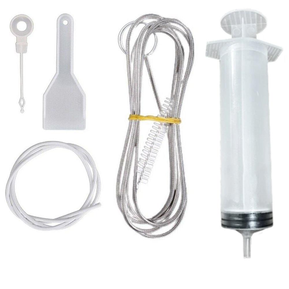 Refrigerator Drain Clean Brush Kit Wash Brush Suction Syringe 115cm Hose Fridge Drain Hole Cleaner Stick Dredge Anti Clogging