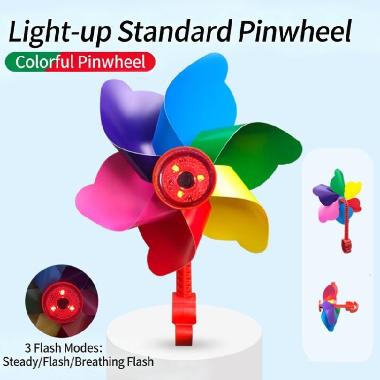 Energy Saving Windmill Bike Light Bike Handlebar Pinwheel Decoration Fun Bike Accessories for Low Light Cycling