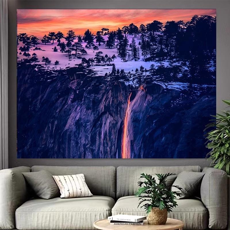 VIKAMA Landscape Background Cloth Ins Tapestry Living Room Bedroom Decoration Personalized Minimalist Style Tapestry Decoration