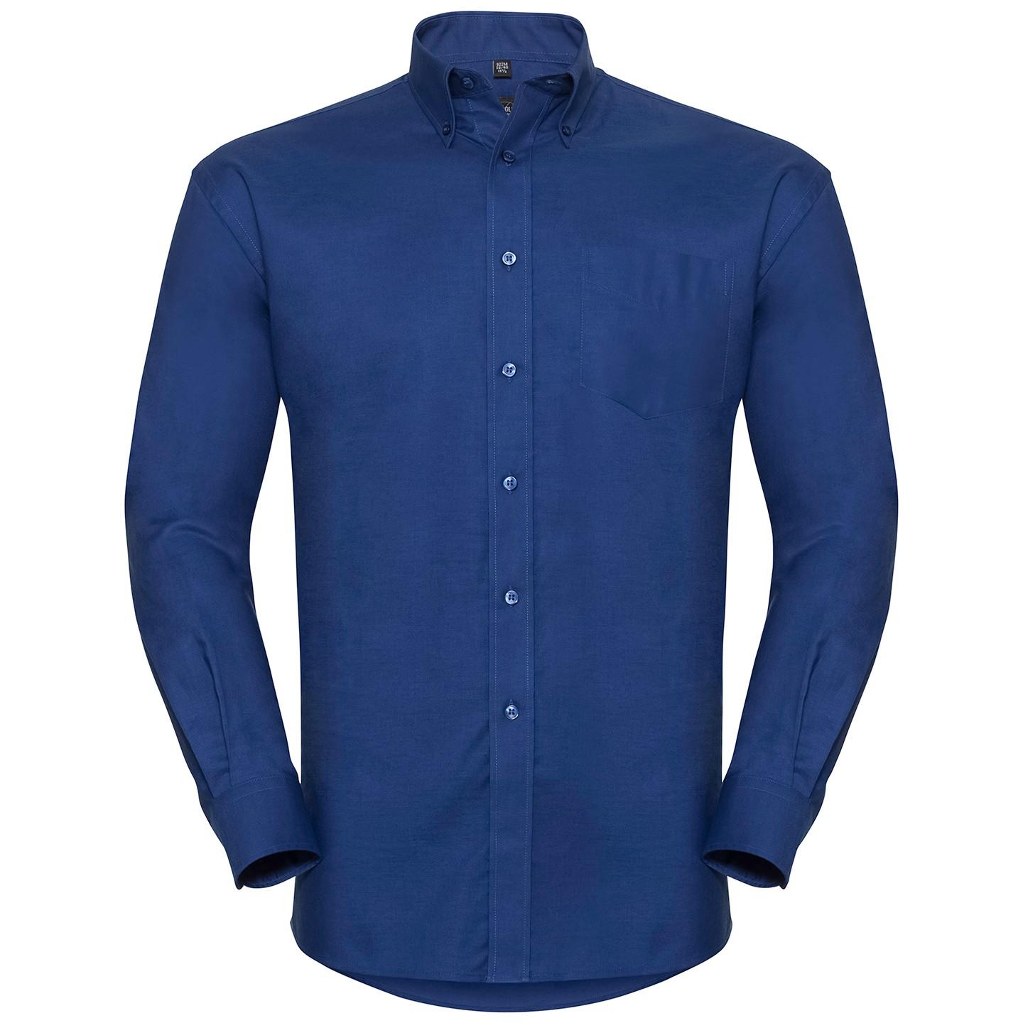 Russell Camisa Oxford de manga larga de fácil cuidado para hombre 19 inch azul royal