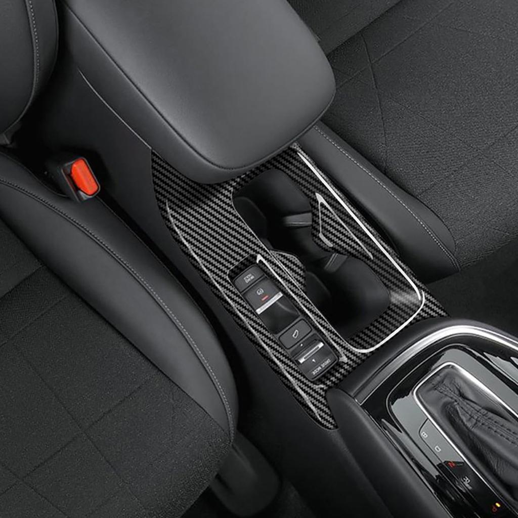 Sodukyn Front Drink Cup Holder Panel for Honda New Vezel RV3, RV4, RV5, and RV6, Interior Dress-Up Accessory, ABS Carbon Fiber Pattern