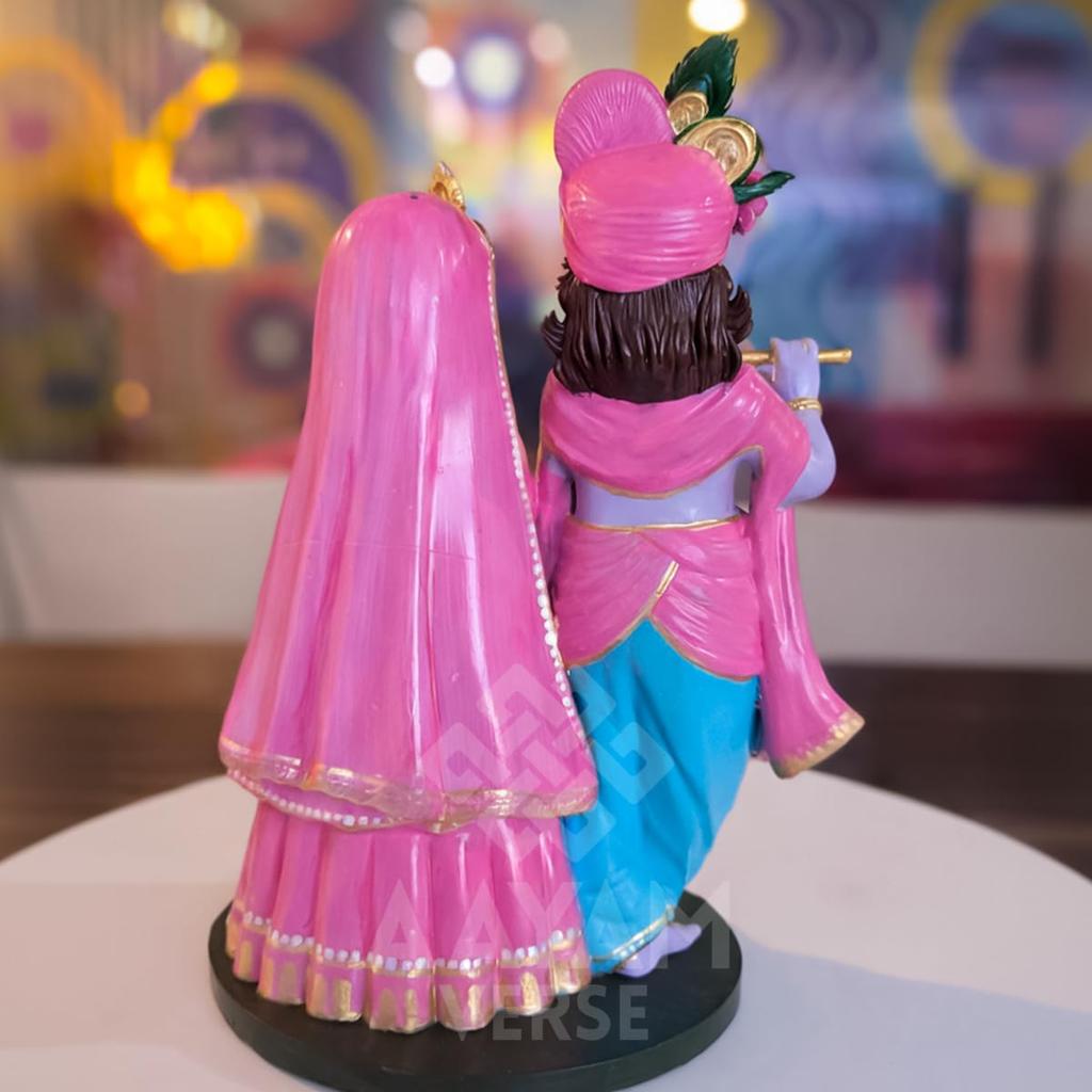 Manmohak Radha Krishna Idol – 15.24CM UV Resin Murti | Hand-Painted Divine Couple Statue for Home Decor, Temple & Gifting